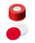 Show details for PP Short Thread Cap red, 6.0 mm centre hole, Septum Silicone/PTFE Picture of PP Short Thread Cap red, 6.0 mm centre hole, Septum Silicone/PTFE