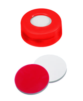 Image de PE Snap Ring cap red 6 mm centre hole, Septum Silicone/PTFE