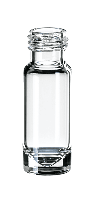 Picture of 3.5 ml short thread vial, 13 mm screw neck, convex bottom for optimized residual emptying